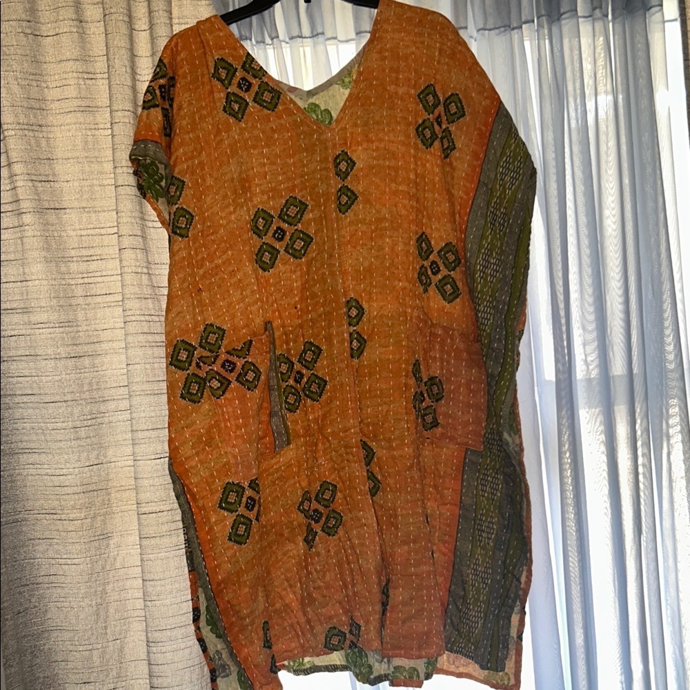 Orange and Green Patterned kimono